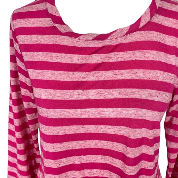 LORI GOLDSTEIN Tunic 3/4 Sleeve Pocket Sz S Pink Stripped Lagenlook 55-12 - Picture 3 of 9